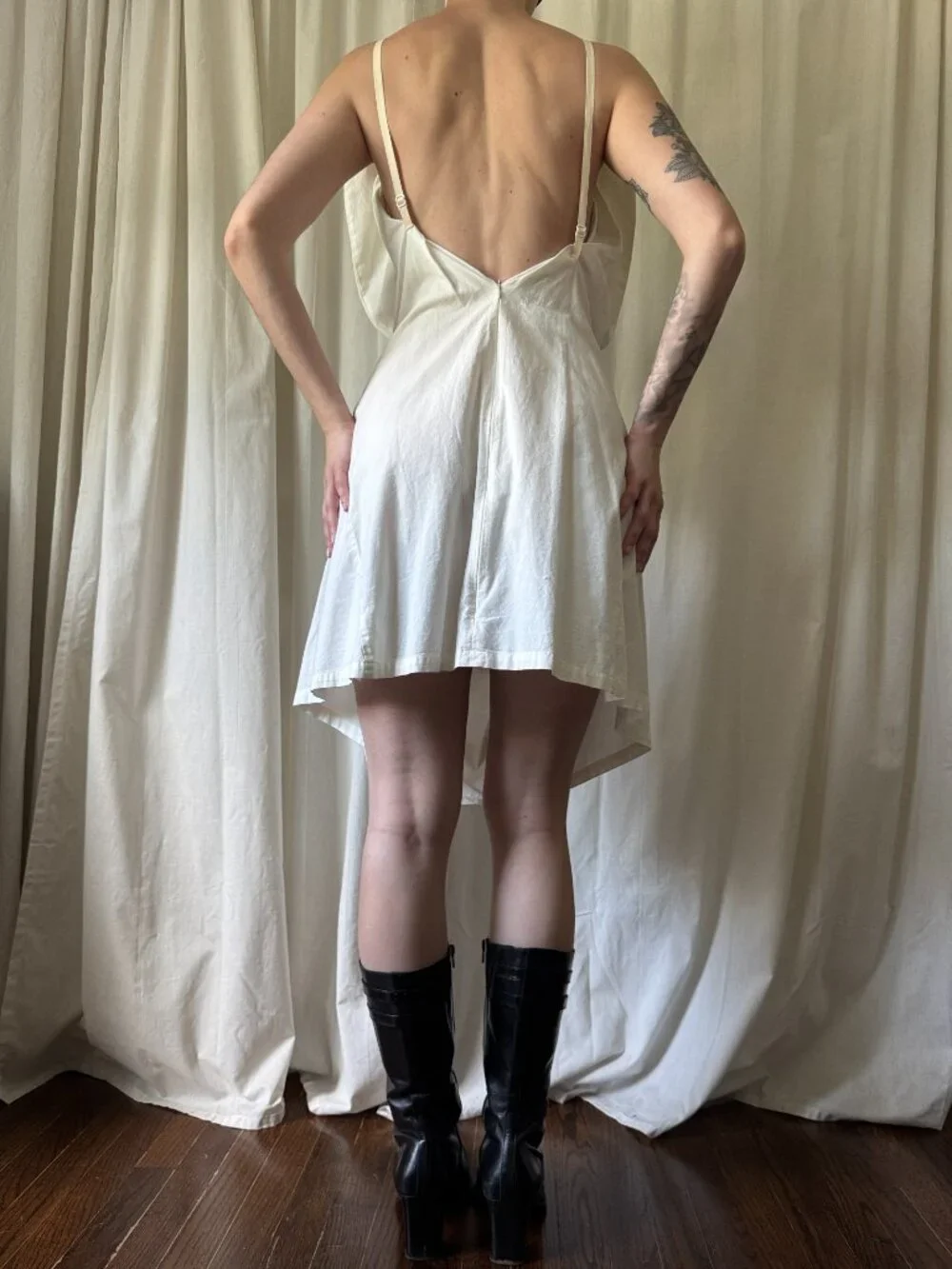 MM6 Maison Margiela White Scoop Neck Sleeveless Mini Dress Women's Size 6 - Picture 10 of 12